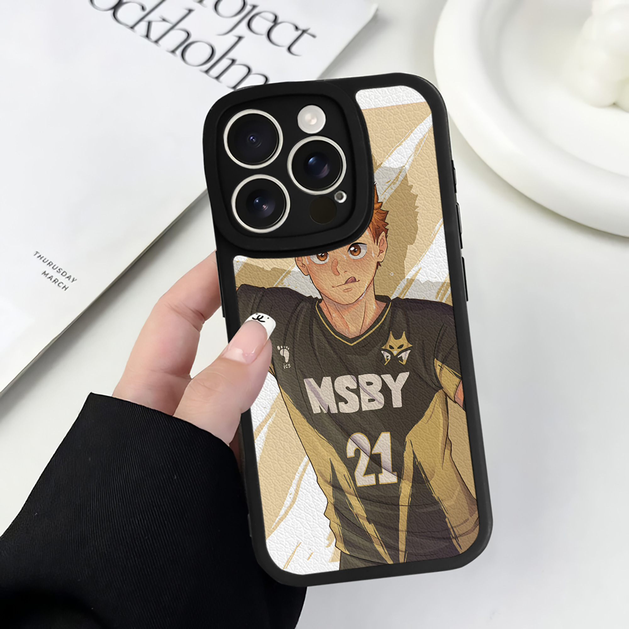 （画像用） ハイキュー!! Haikyu!! 【iPhone 16シリーズ対応】シリコンスマホケース（レザー調） 材質：シリコン